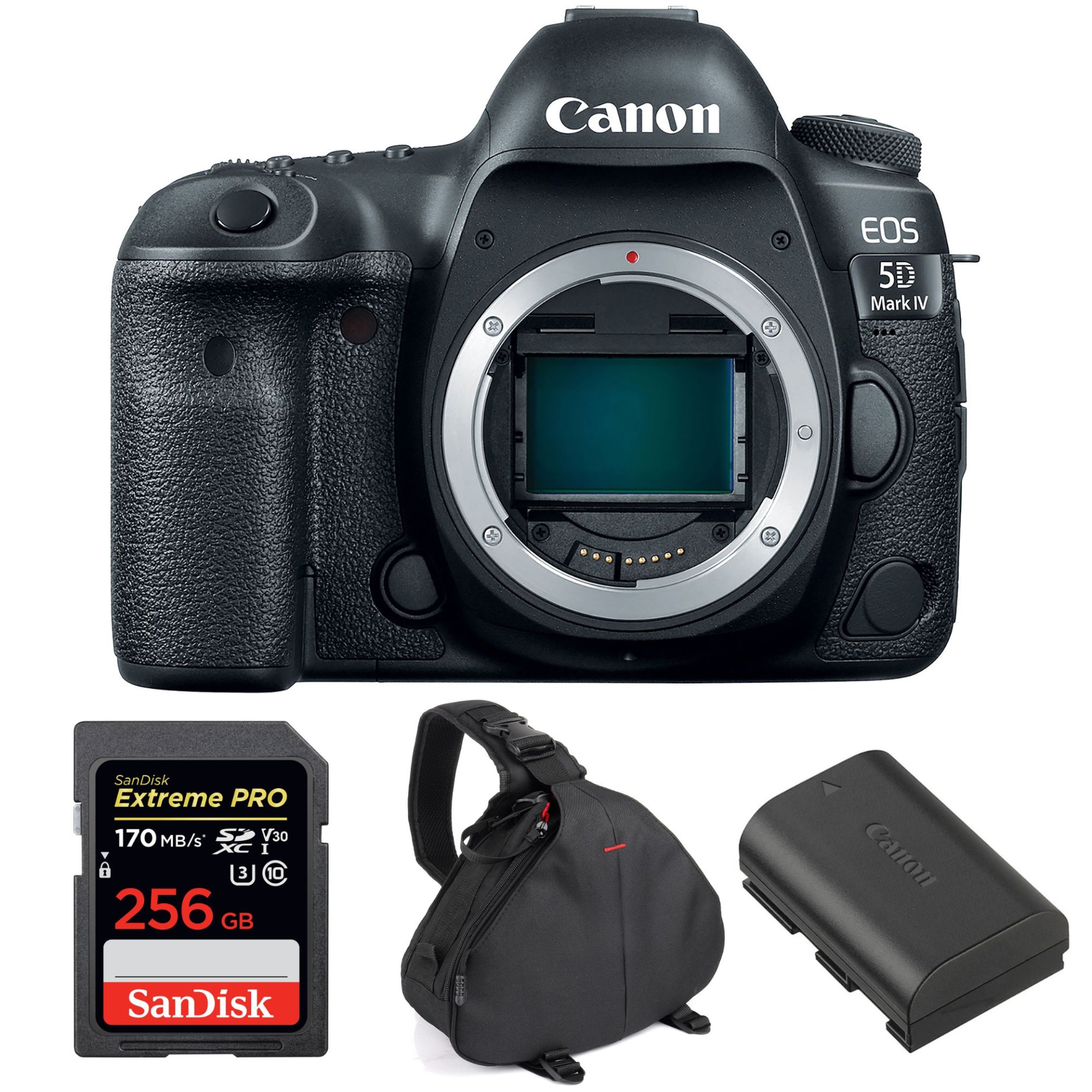 Canon EOS 5D Mark IV Nu + Carte SanDisk 256 Go Extreme PRO UHS-I SDXC 170 Mo/s + Batterie Canon LP-E6N + Sac de garantie 2 ans