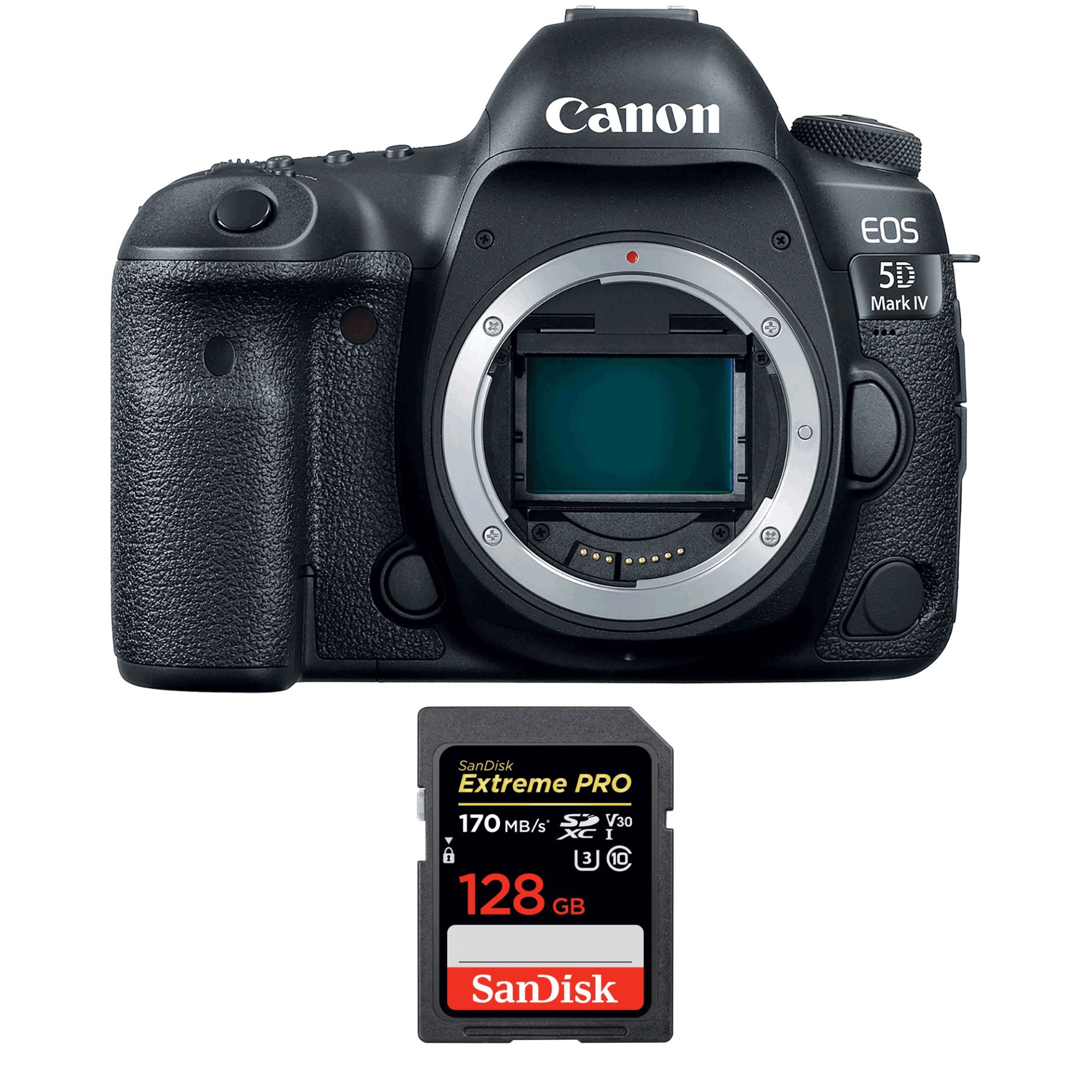 Cámara réflex digital Canon EOS 5D Mark IV Nu + Tarjeta SanDisk 128GB Extreme PRO UHS-I SDXC, 2 años de garantía