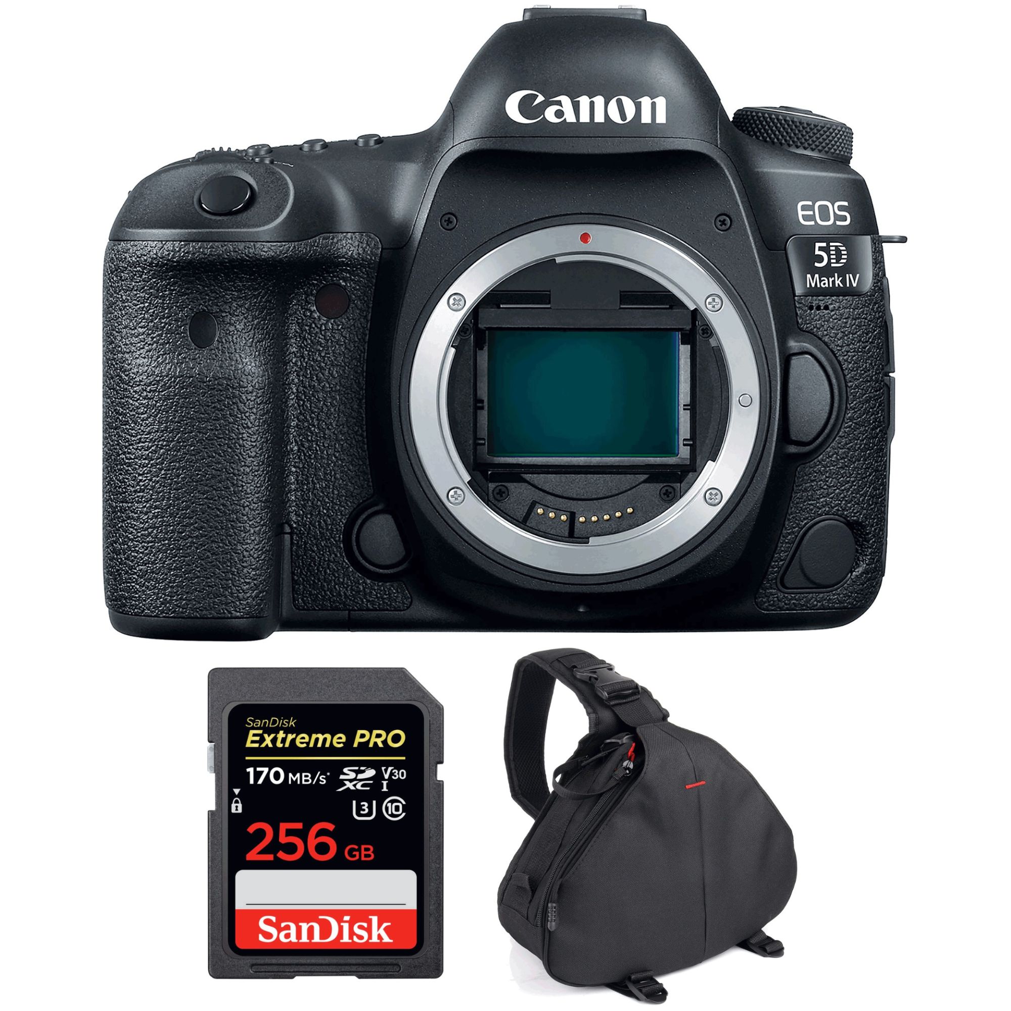 Canon EOS 5D Mark IV Body + SanDisk 256GB Extreme PRO UHS-I SDXC 170MB/s Card + 2 Year Warranty Bag