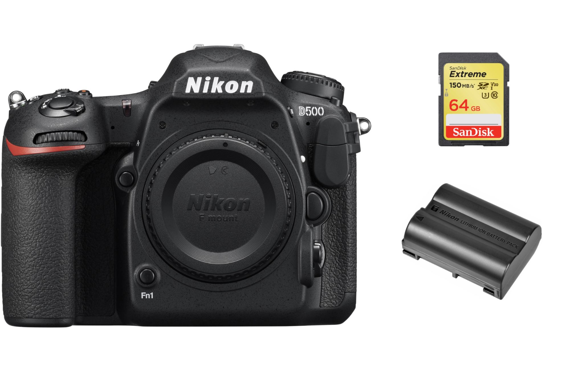 Cámara digital Nikon D500 20,9 MP Cuerpo + Tarjeta SD de 64 GB + Batería EN-EL15A