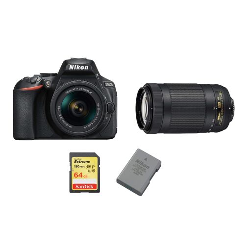 Kit Nikon D5600 24,2 MP con lentes AF-P y accesorios