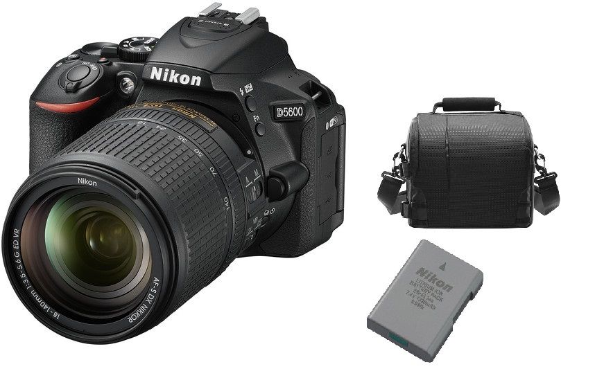 Nikon D5600 24.2MP Reflex Kit with AF-S 18-140mm F3.5-5.6G ED VR DX Lens + Bag + EN-EL14A Battery