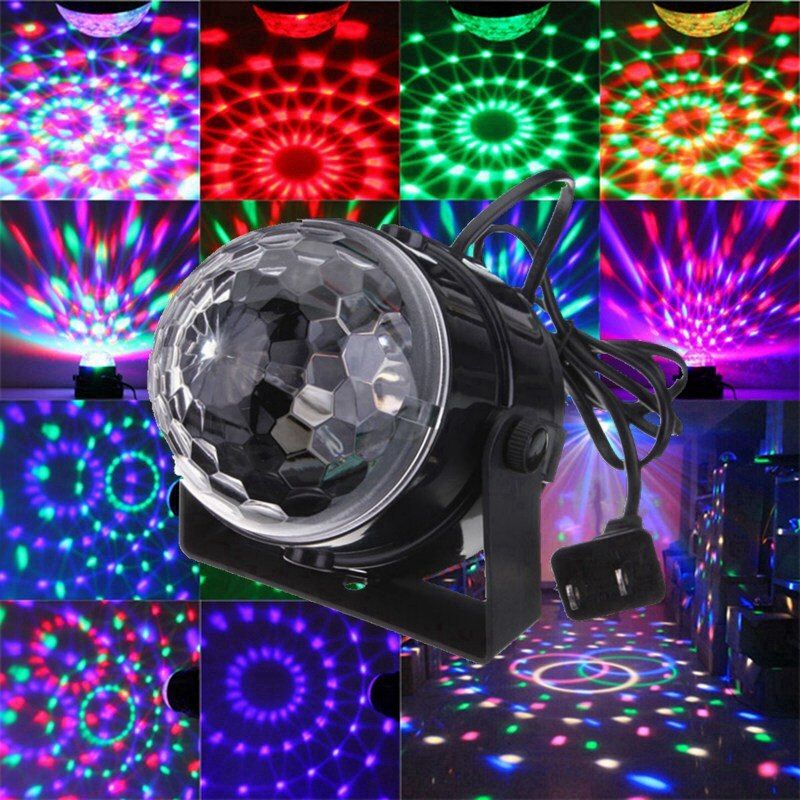 Éclairage de scène Kewalker boule magique en cristal à effet LED 5 W contrôle vocal son disco club DJ lampe