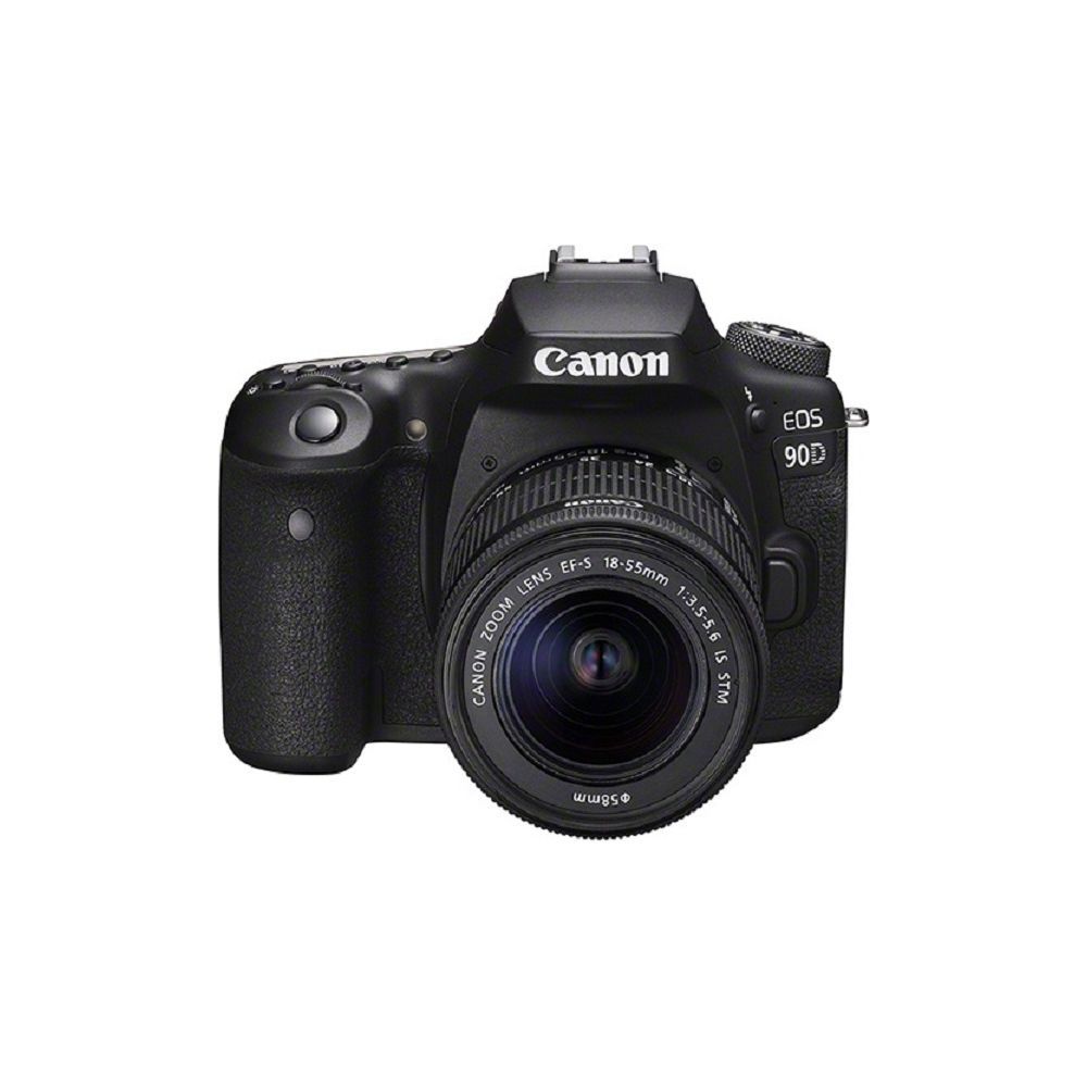 Canon EOS 90D Digital Camera - DSLR - 32.5MP - 4K/30fps - 3x Optical Zoom EF-S 18-55mm IS STM Lens - Wi-Fi, Bluetooth