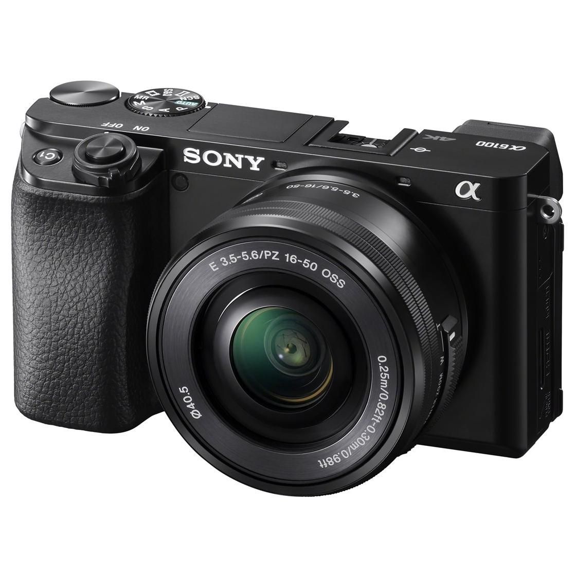 Appareil photo numérique Sony sans miroir - 24,2 mégapixels APS-C - 4K/30 images par seconde - Objectif zoom optique 3x 16-50 mm - Wi-Fi, NFC, Bluetooth - Noir