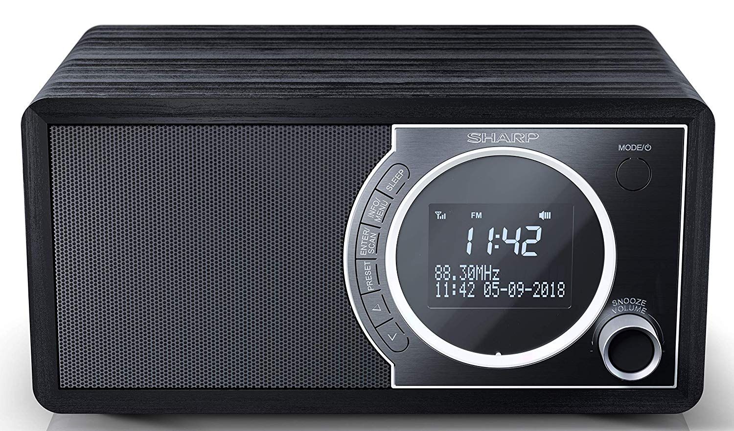 Sharp DR-450 Digital Portable Radio (DAB/DAB+/FM) with Bluetooth 4.2 - Black Wood