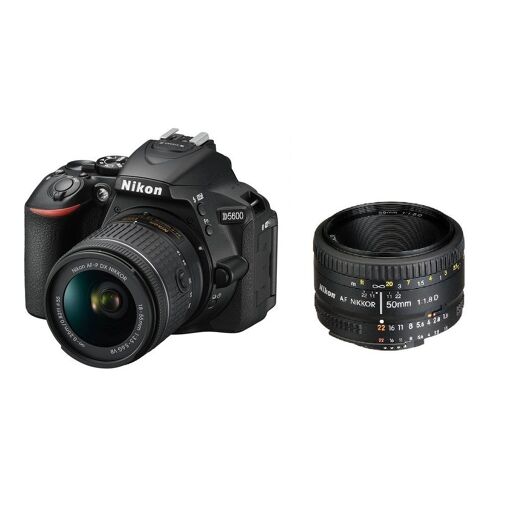 Nikon D5600 24.2MP Reflex Camera Kit with AF-P 18-55mm f/3.5-5.6G VR Lens and AF 50mm f/1.8D Lens