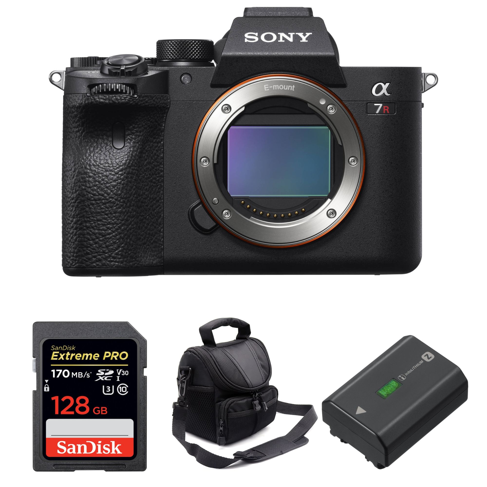 Sony ALPHA 7R IV Nu + SanDisk 128GB Extreme PRO UHS-I SDXC 170MB/s + Sony NP-FZ100 + Case + 2 Year Warranty