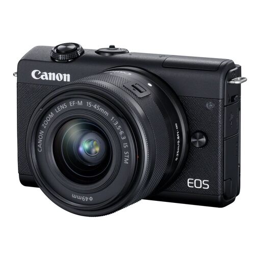 Canon EOS M200 - Appareil photo numérique - Sans miroir - 24,1 MP - APS-C - 4K/25 images par seconde - Objectif zoom optique 3x EF-M 15-45 mm IS STM - Wi-Fi, Bluetooth - Noir