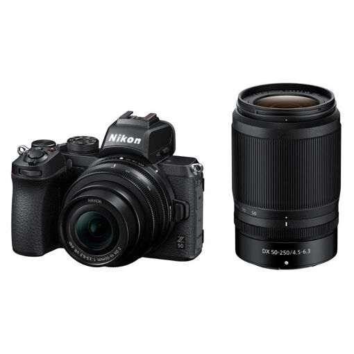 Kit de cámara sin espejo Nikon Z50 con lentes 16-50 mm y 50-250 mm