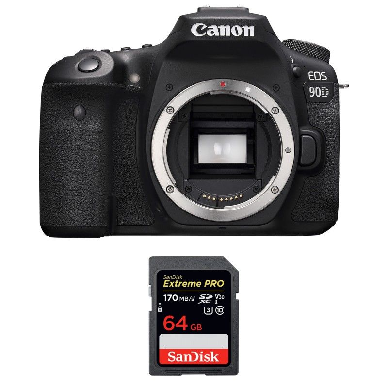 Canon EOS 90D Body + SanDisk 64GB Extreme PRO UHS-I SDXC 170MB/s 2-Year Warranty