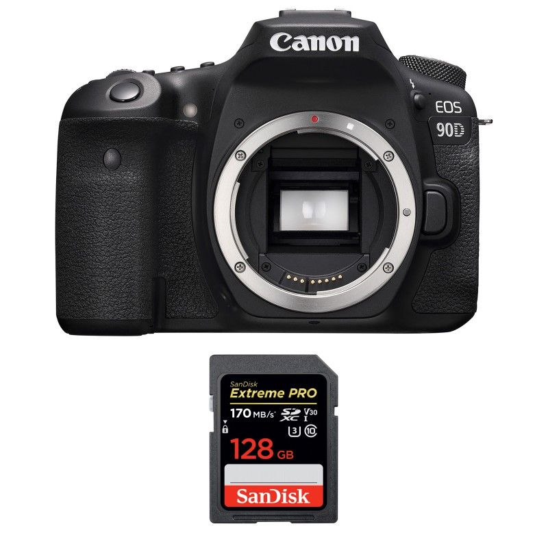 Canon EOS 90D Body + SanDisk 128GB Extreme PRO UHS-I SDXC 170MB/s 2-Year Warranty