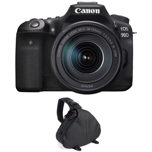 Canon EOS 90D + 18-135 mm f/3,5-5,6 IS USM + Sac de garantie 2 ans