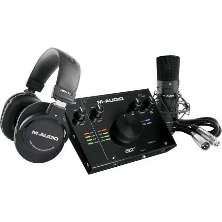 M-Audio AIR192X4SPRO - Pack de interfaz de audio USB MIDI + micrófono + auriculares