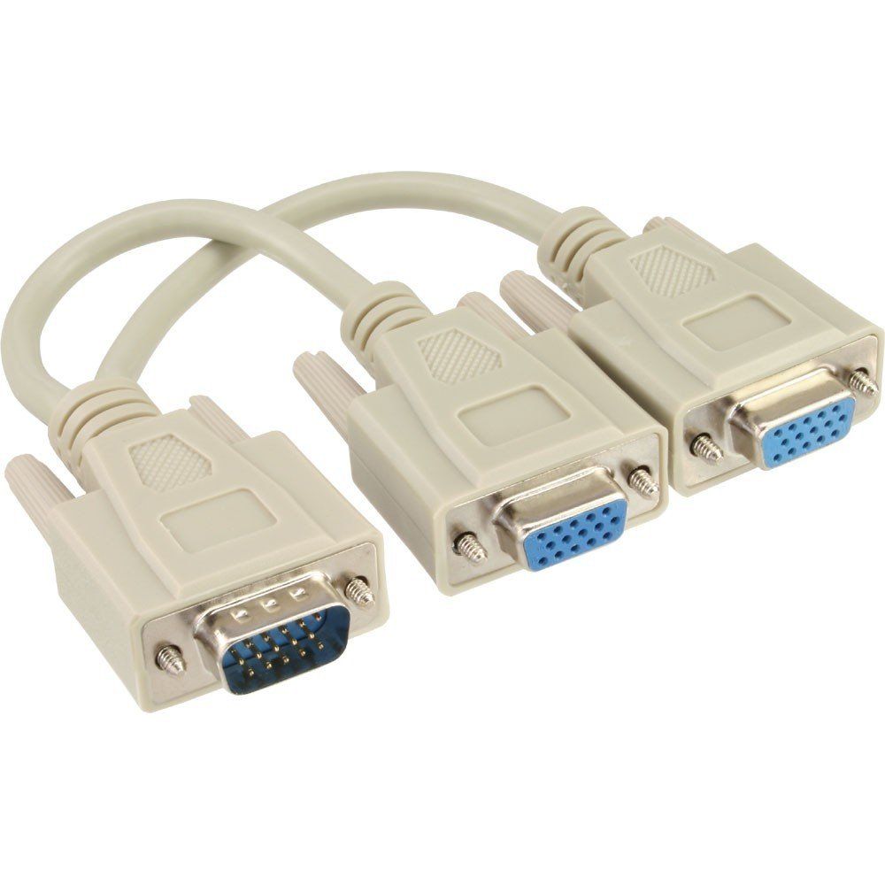 InLine VGA Cable Adapter - Y Male to 2x Female
