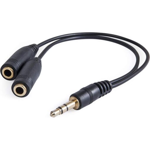 Câble audio PremiumCord 3,5 mm Femelle vers 2 Masculins, 10 cm