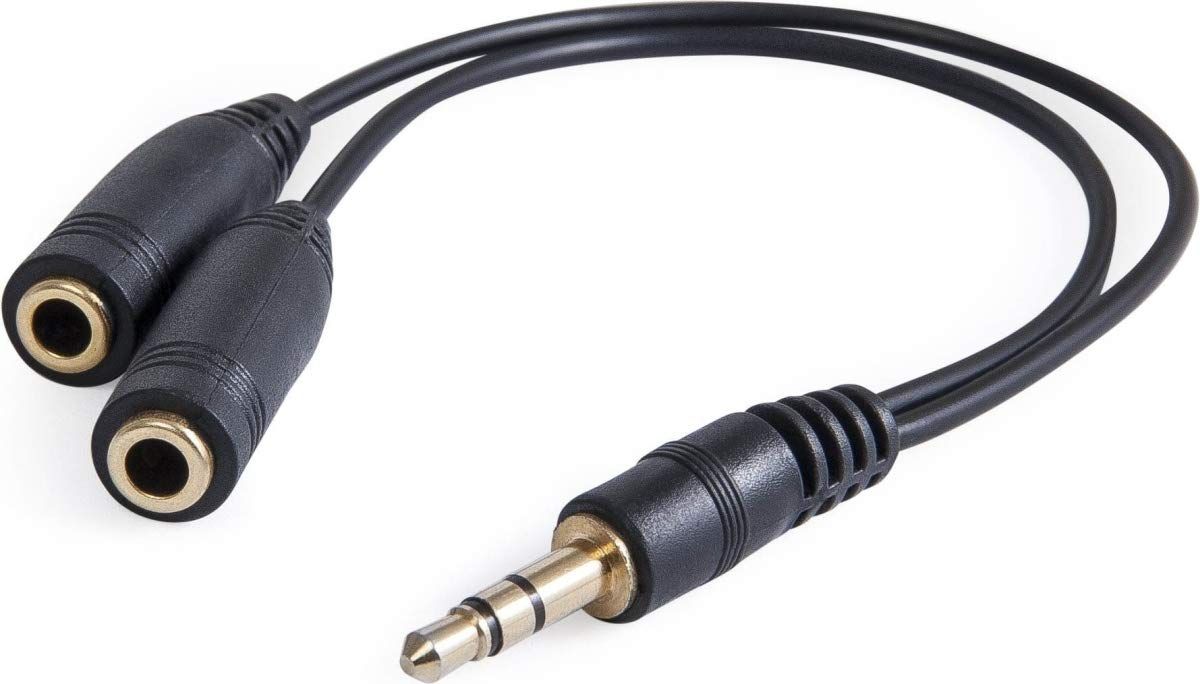 PremiumCord 3.5mm Female to 2x Male Audio Cable, 10cm