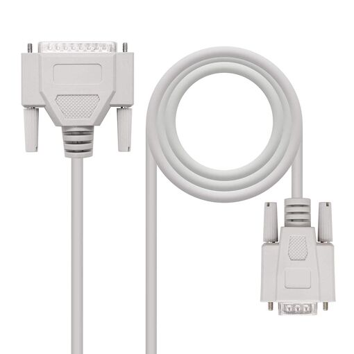 Câble Nano Cable Série RS232 Null Modem, DB9/DB25, Femelle-Male, 1,8mts