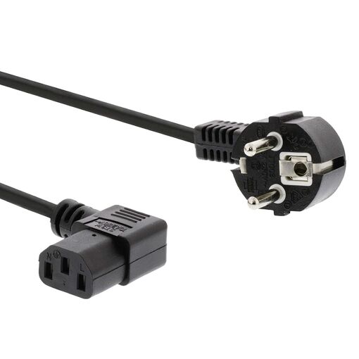 Cable de alimentación PremiumCord 230 V, 3 m, con ángulo recto para PC