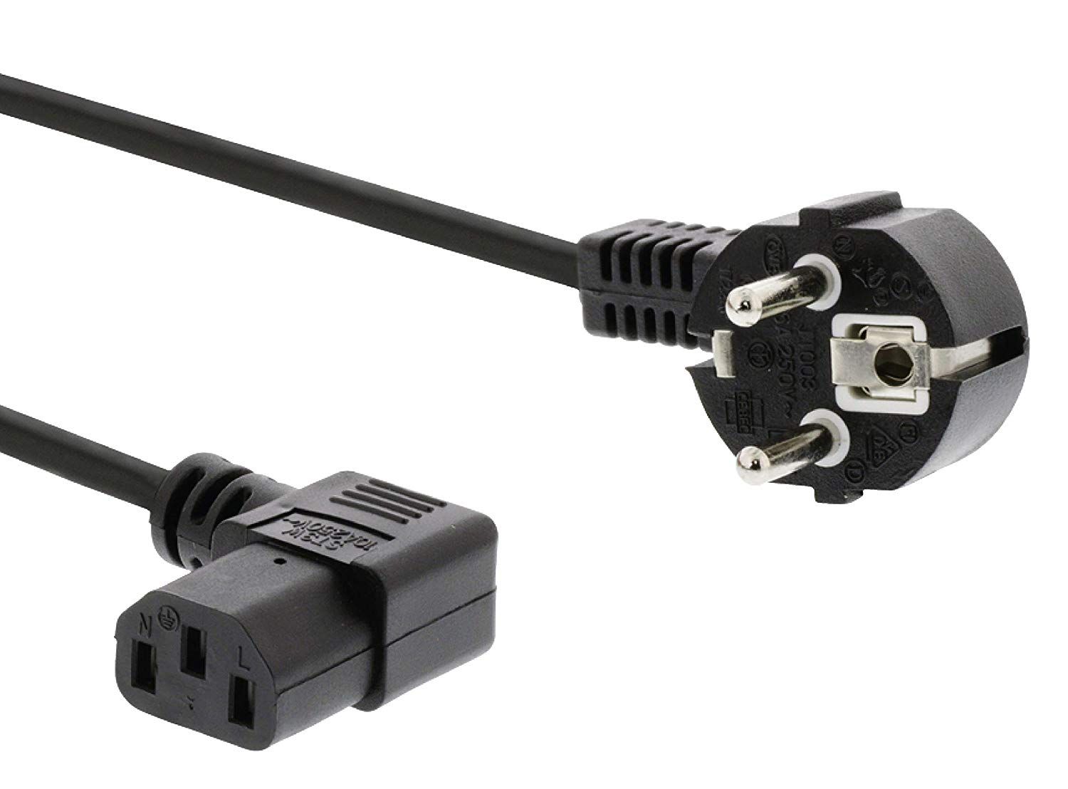 PremiumCord 230V 3m Right-Angled Power Cable for PC