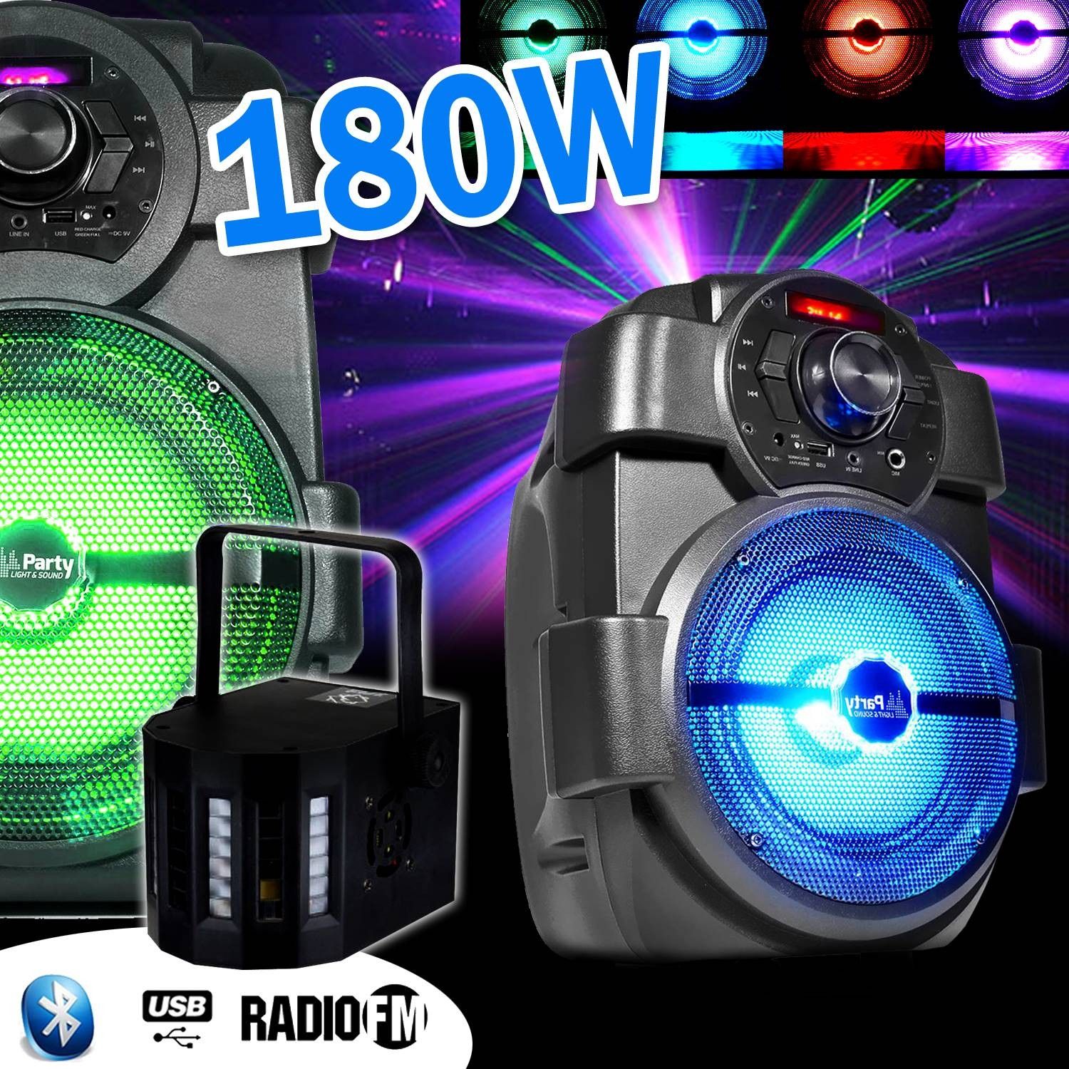 Altavoz portátil para karaoke infantil con batería, USB/Bluetooth/Radio FM + Derby