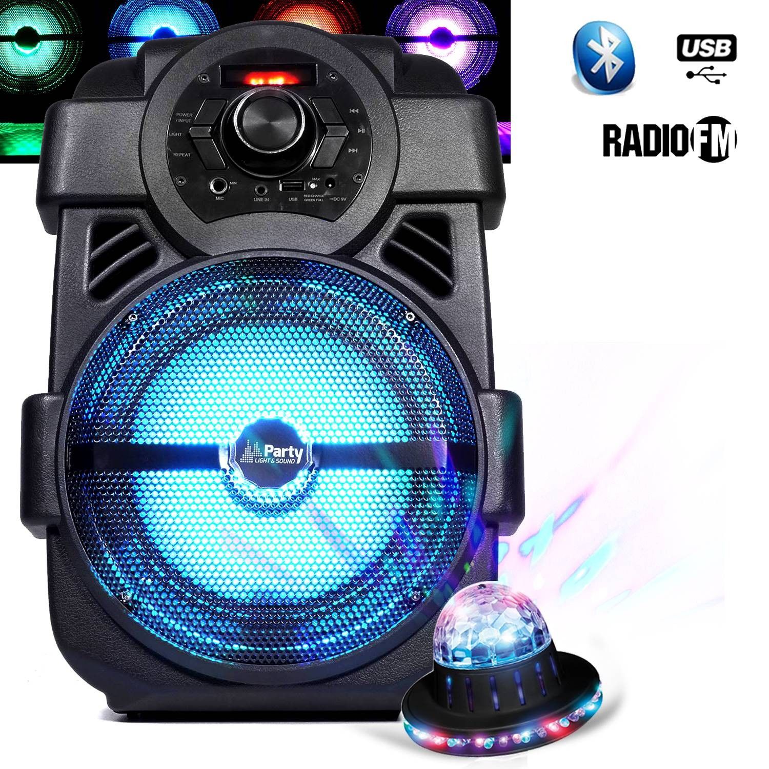 PM Kids Karaoke Speaker 250W Portable Battery with USB/Bluetooth/FM Radio + Roundiams