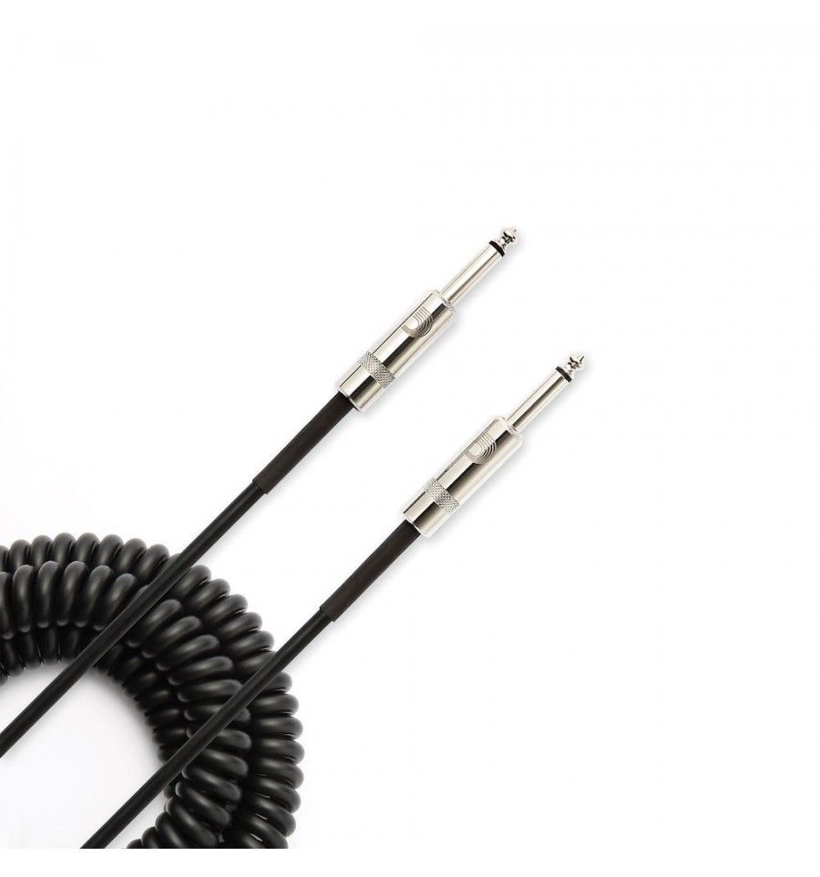 Planet Waves PW-CDG-30BK Spiral Instrument Cable, Black, 9m