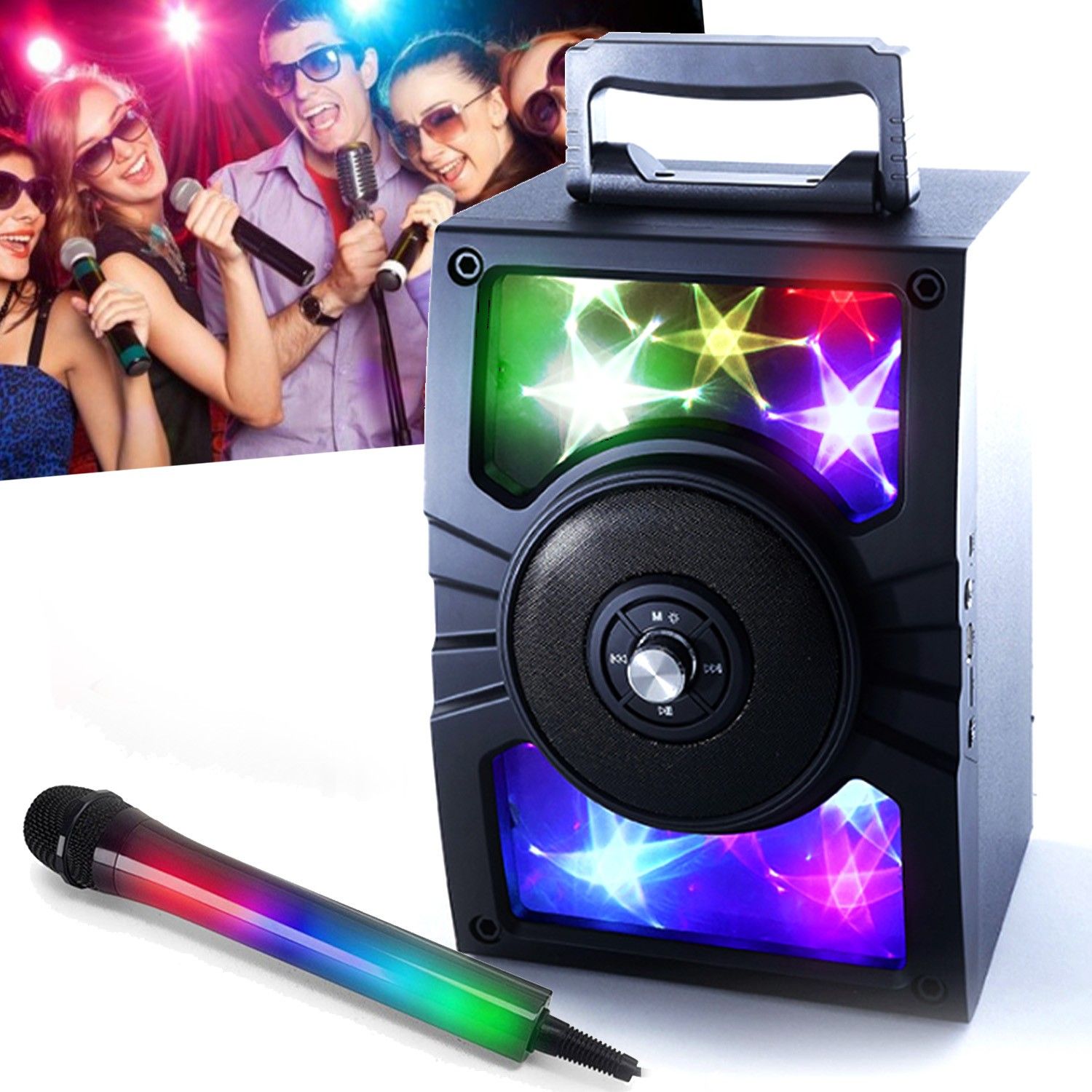 Ledwood Party Karaoke Speaker with Magic Mirror Effect