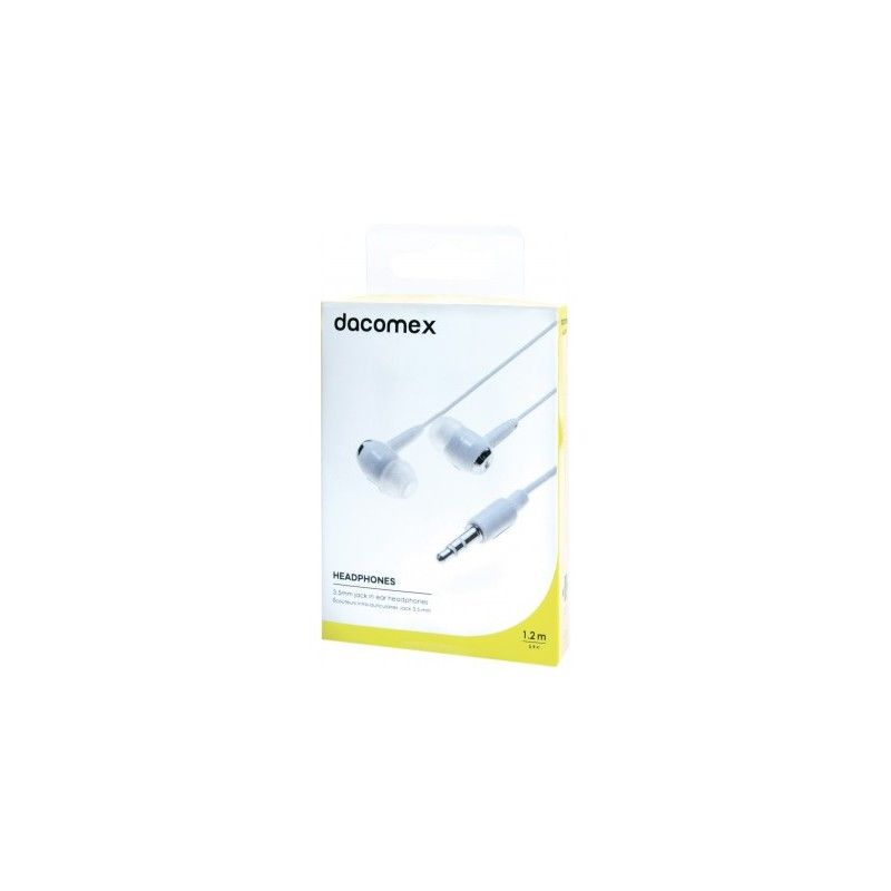 Auriculares intraurales DACOMEX con conector de 3,5 mm - Blanco - 4 pies