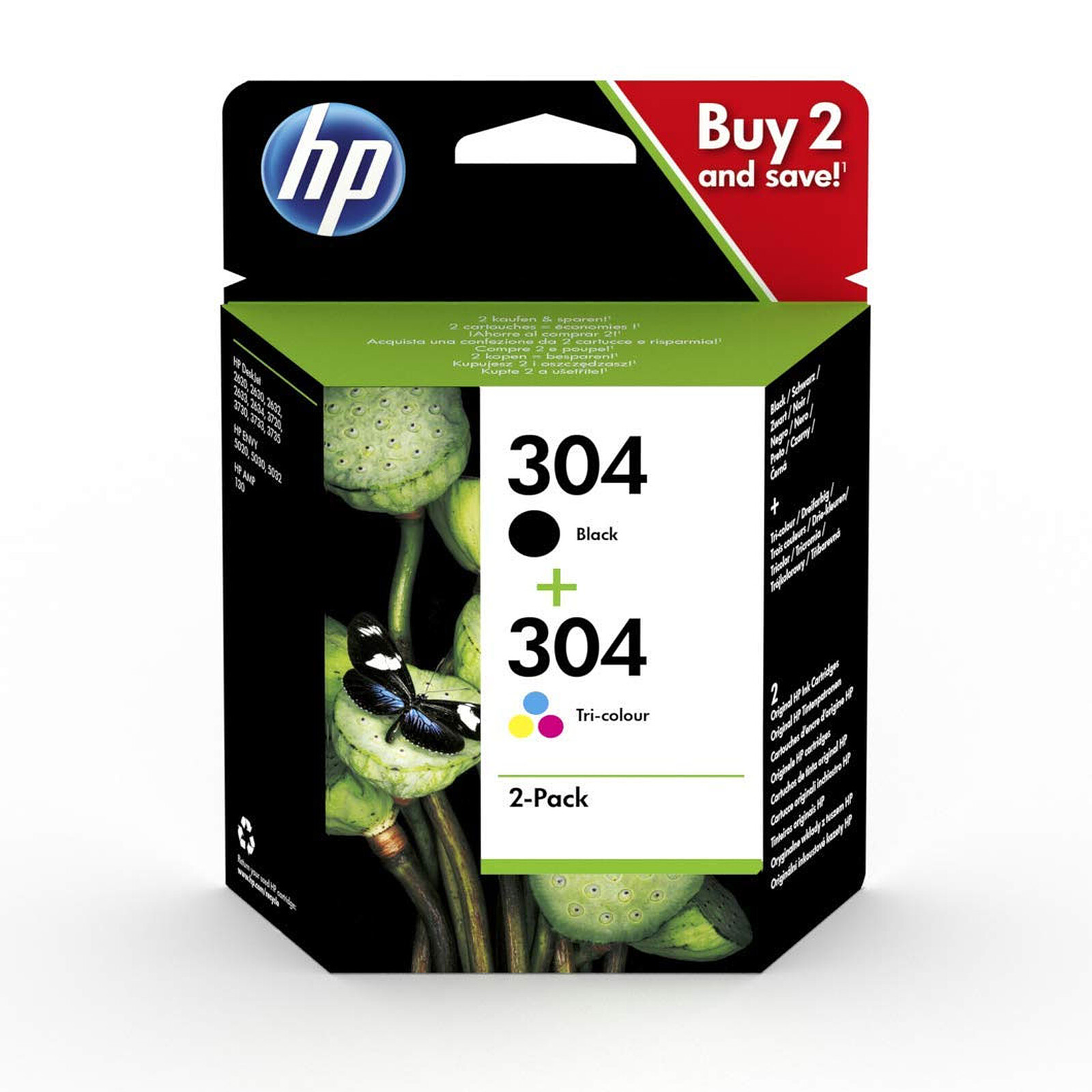 HP 304 2 Pack Black/3 Colours (3JB05AE)