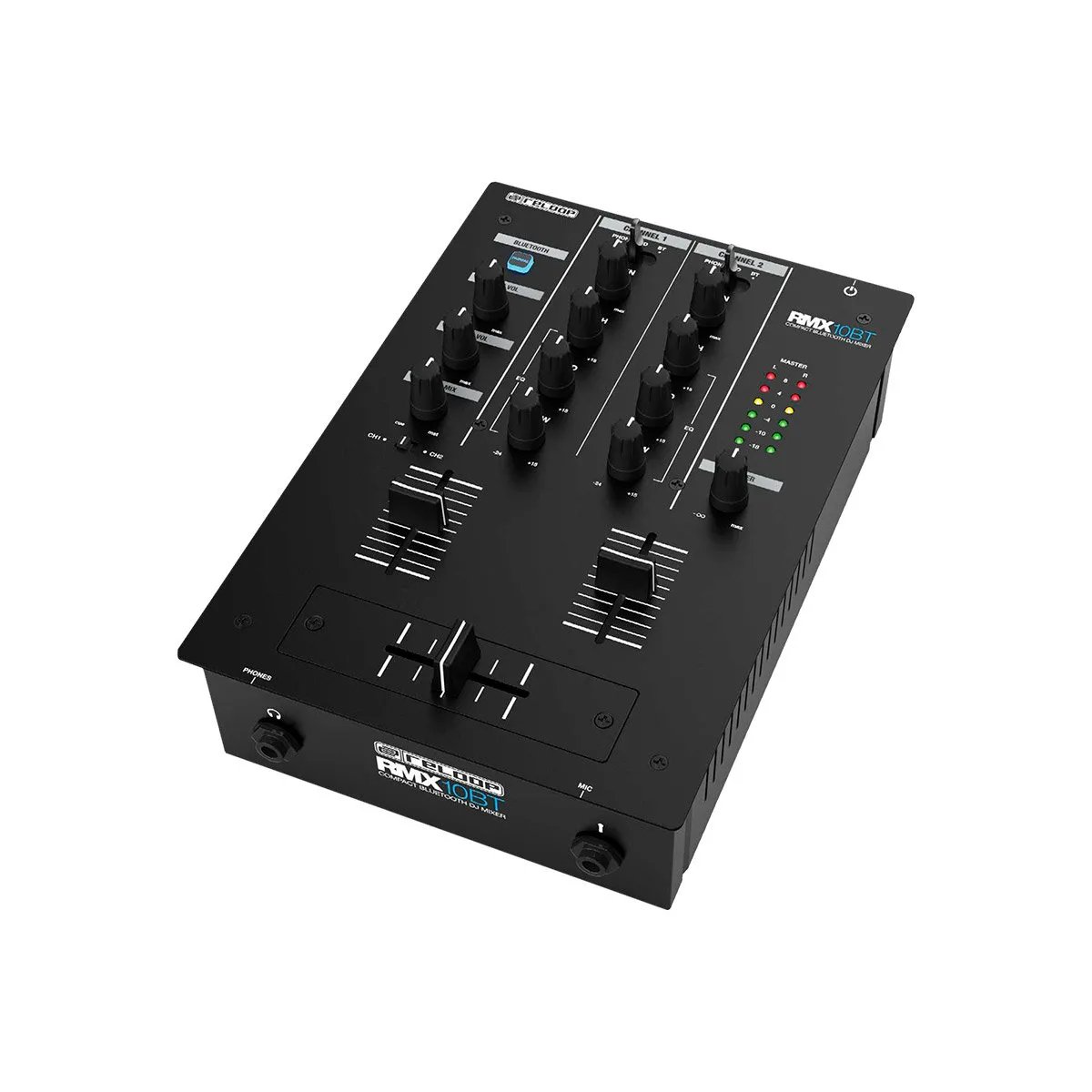Reloop RMX-10 BT - 2 Channel DJ Mixer - Built-in Bluetooth - Replaceable Crossfader - Audio Inputs/Outputs