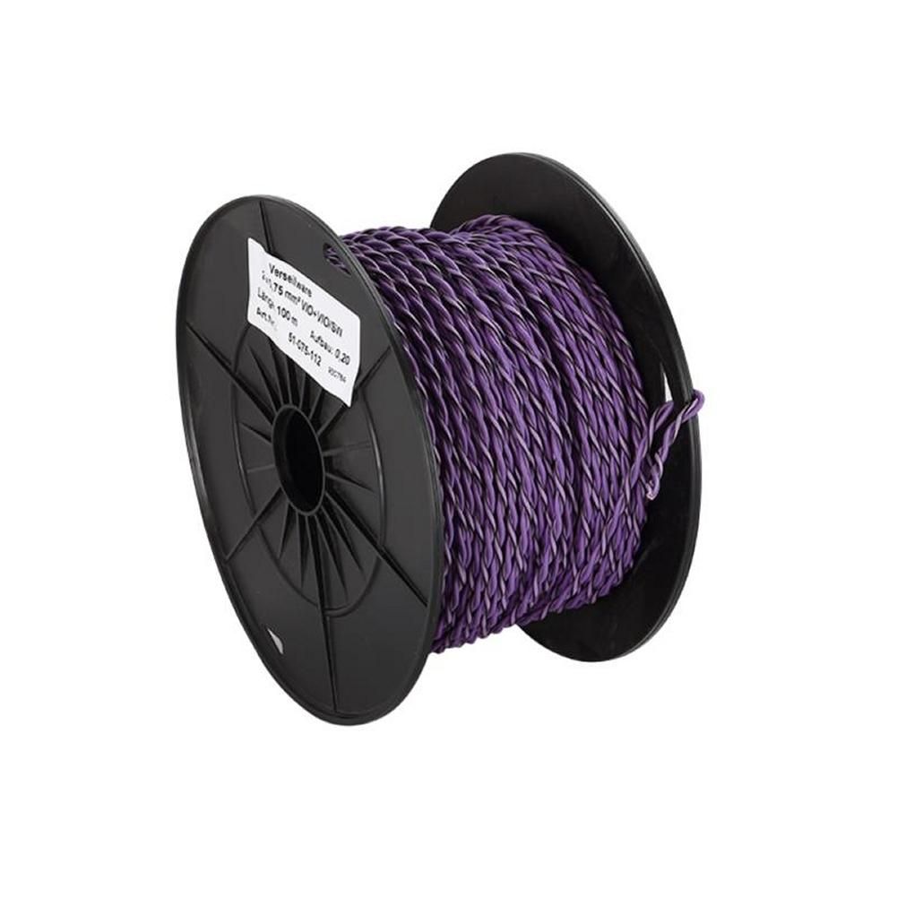 ADNAuto 2x0.75mm2 Twist Speaker Cable, Violet Black, 100m