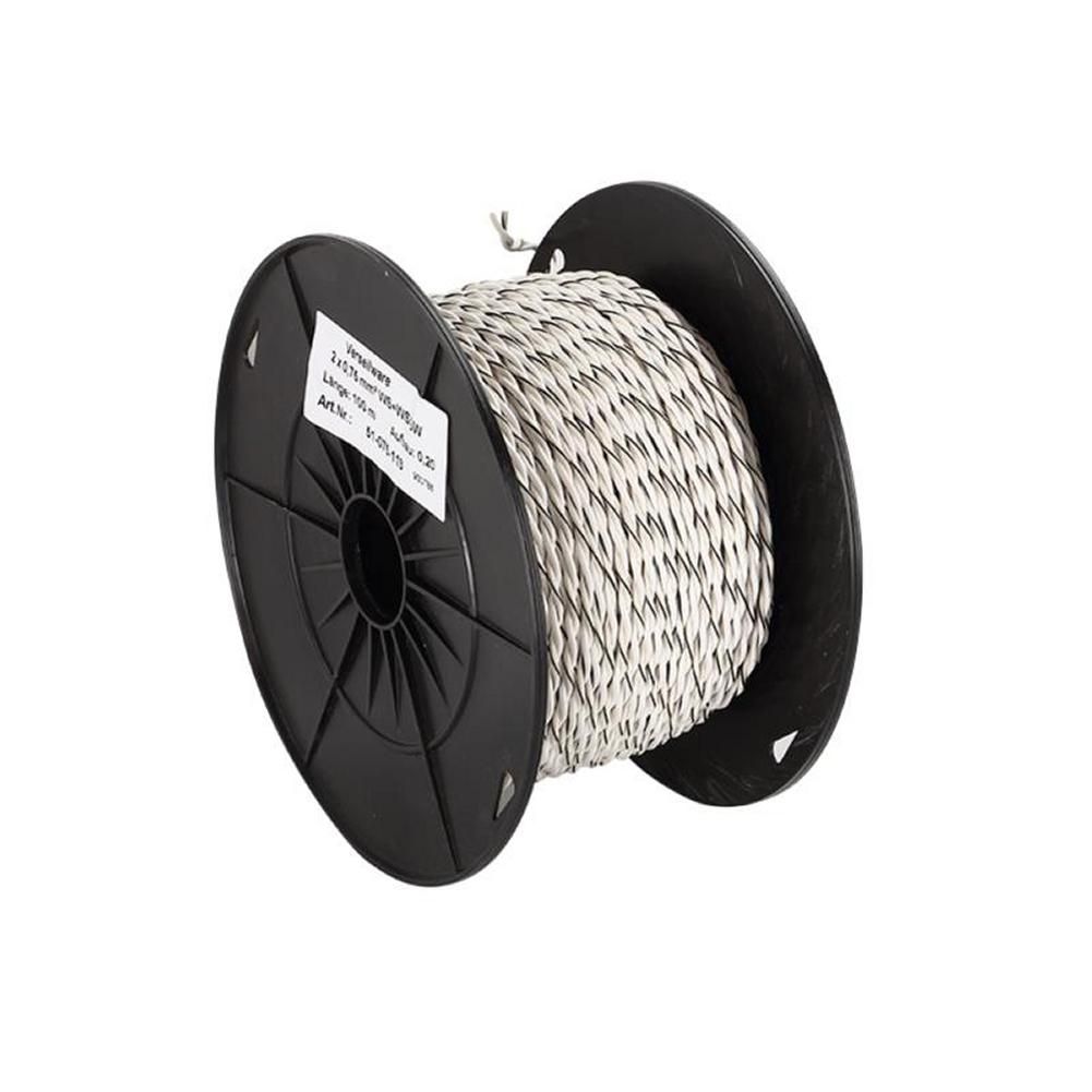 ADNAuto Speaker Twist Cable 2x0.75mm2 White Black 100m