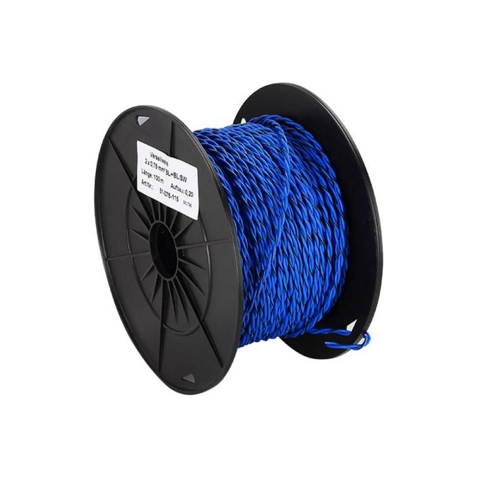ADNAuto Speaker Twist Cable 2x0.75mm2 Blue Black 100m
