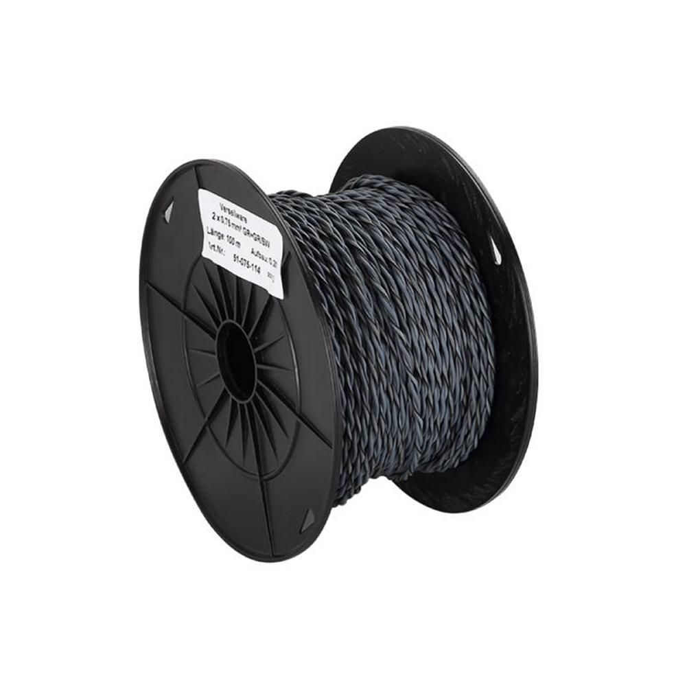 ADNAuto Twist Speaker Cable 2x0.75mm2 Grey Black 100m