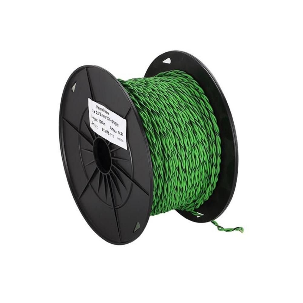 ADNAuto 0.75mm2 Speaker Twist Cable, Green/Black, 100m