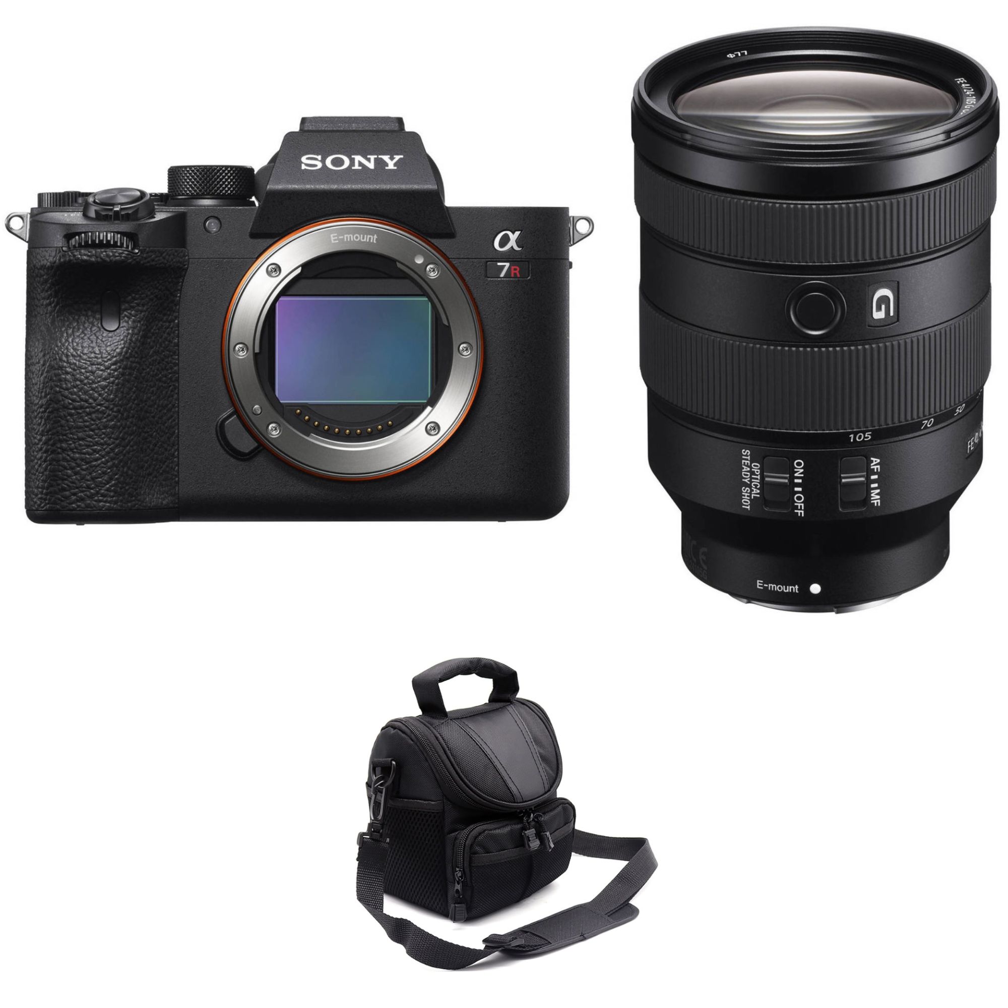 Sony A7R IV + Objectif FE 24-105mm f/4 G OSS + Sac de garantie 2 ans