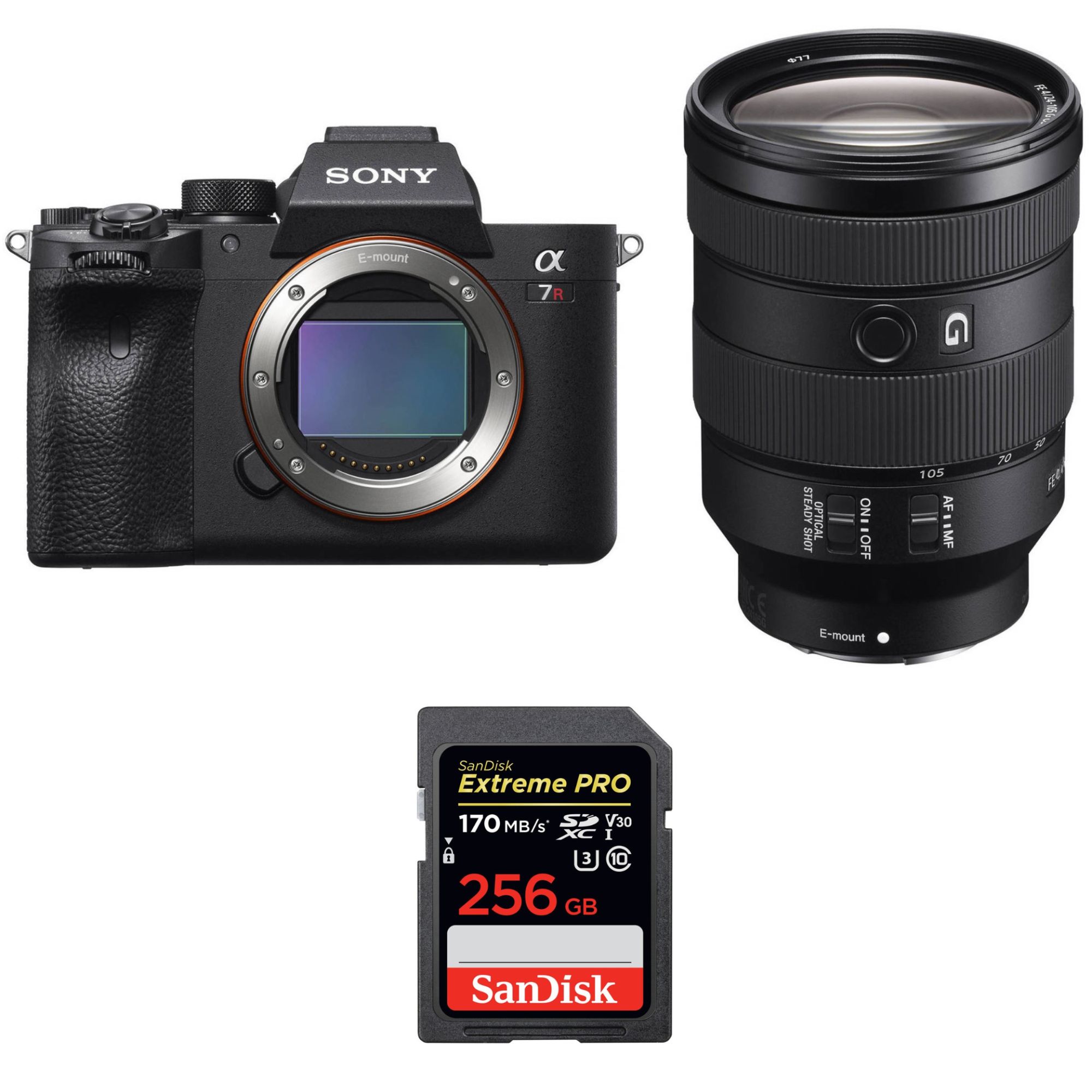 Sony ALFA 7R IV + Objetivo FE 24-105 mm F4 G OSS + Tarjeta SanDisk 256GB Extreme PRO UHS-I SDXC (Garantía de 2 años)
