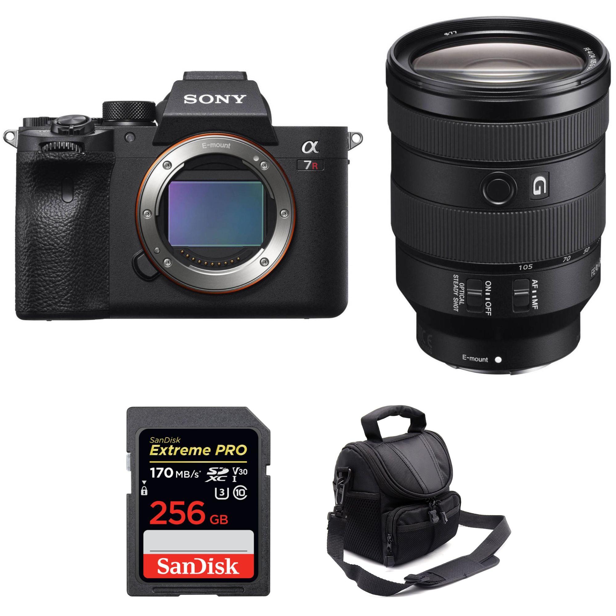 Sony ALPHA 7R IV + Objetivo FE 24-105 mm f/4 G OSS + Tarjeta SanDisk 256GB Extreme PRO UHS-I SDXC 170 MB/s + Maleta de garantía de 2 años