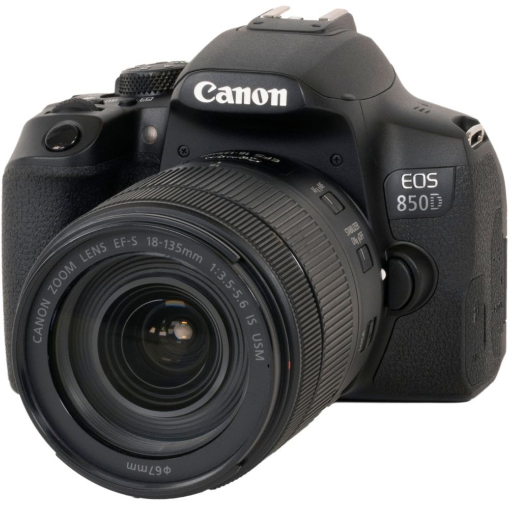Canon EOS 850D - Digital SLR Camera - 24.1 MP - APS-C - 4K/30fps - 7.5x Optical Zoom EF-S 18-135mm IS USM - Wi-Fi, Bluetooth - Black
