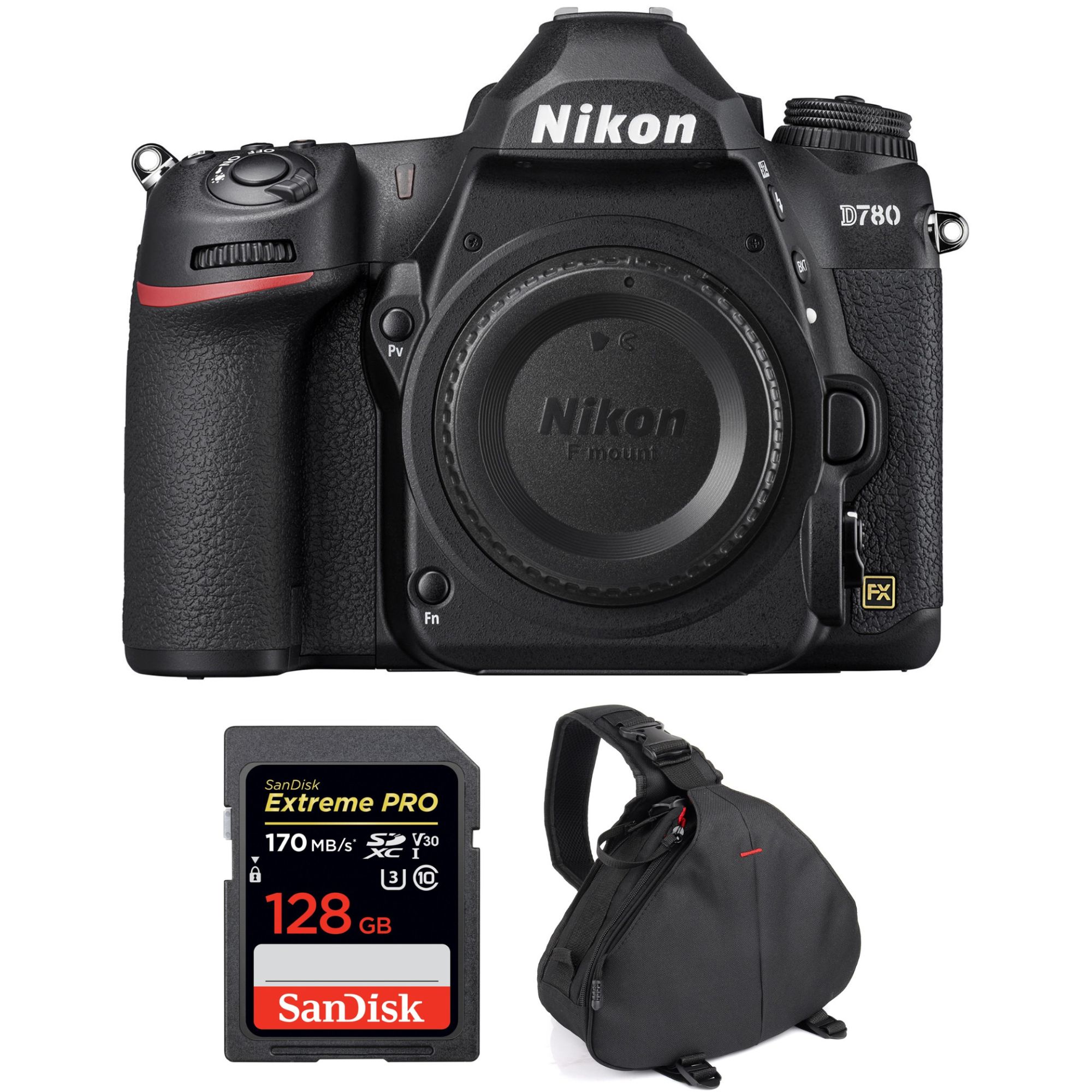 Nikon D780 Nu + Carte SanDisk 128 Go Extreme PRO UHS-I SDXC 170 Mo/s + Sac de Garantie 2 Ans