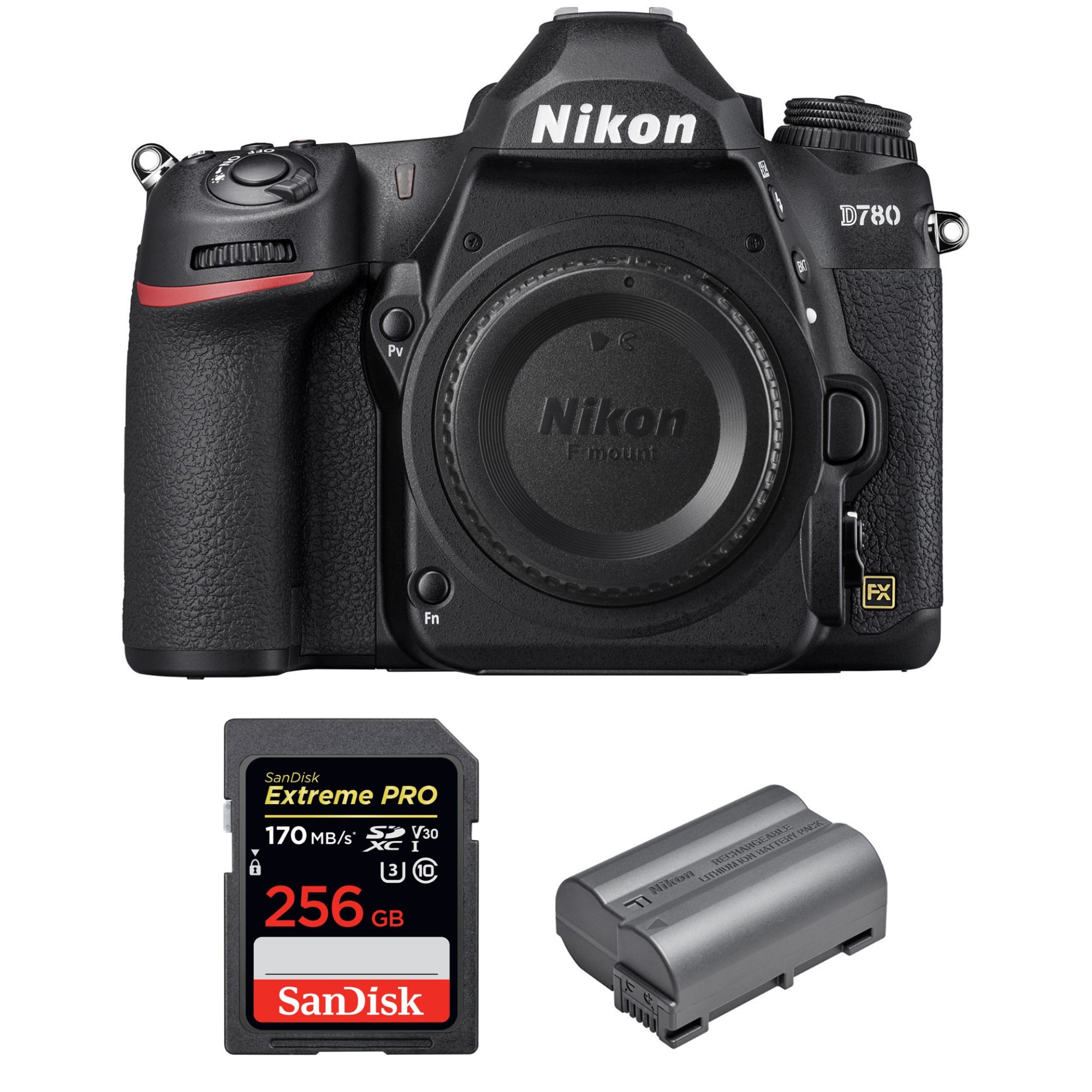 Nikon D780 Body + SanDisk 256GB Extreme PRO UHS-I SDXC Card 170MB/s + Nikon EN-EL15b Battery 2-Year Warranty