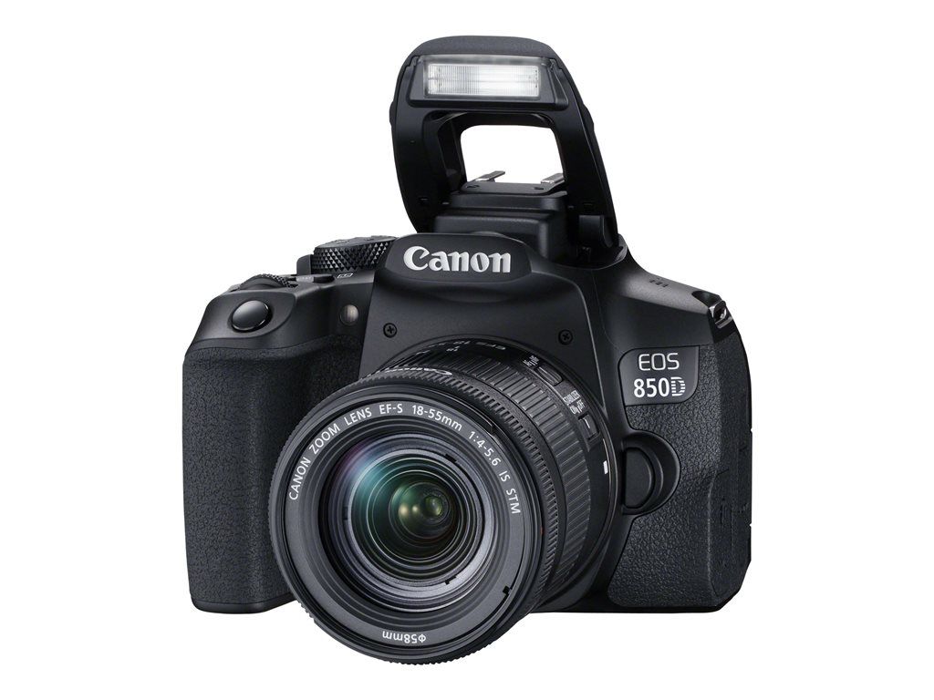 Canon EOS 850D - Digital Camera - DSLR - 24.1 MP - APS-C - 4K/30fps - 3x Optical Zoom EF-S 18-55mm IS STM - Wi-Fi, Bluetooth