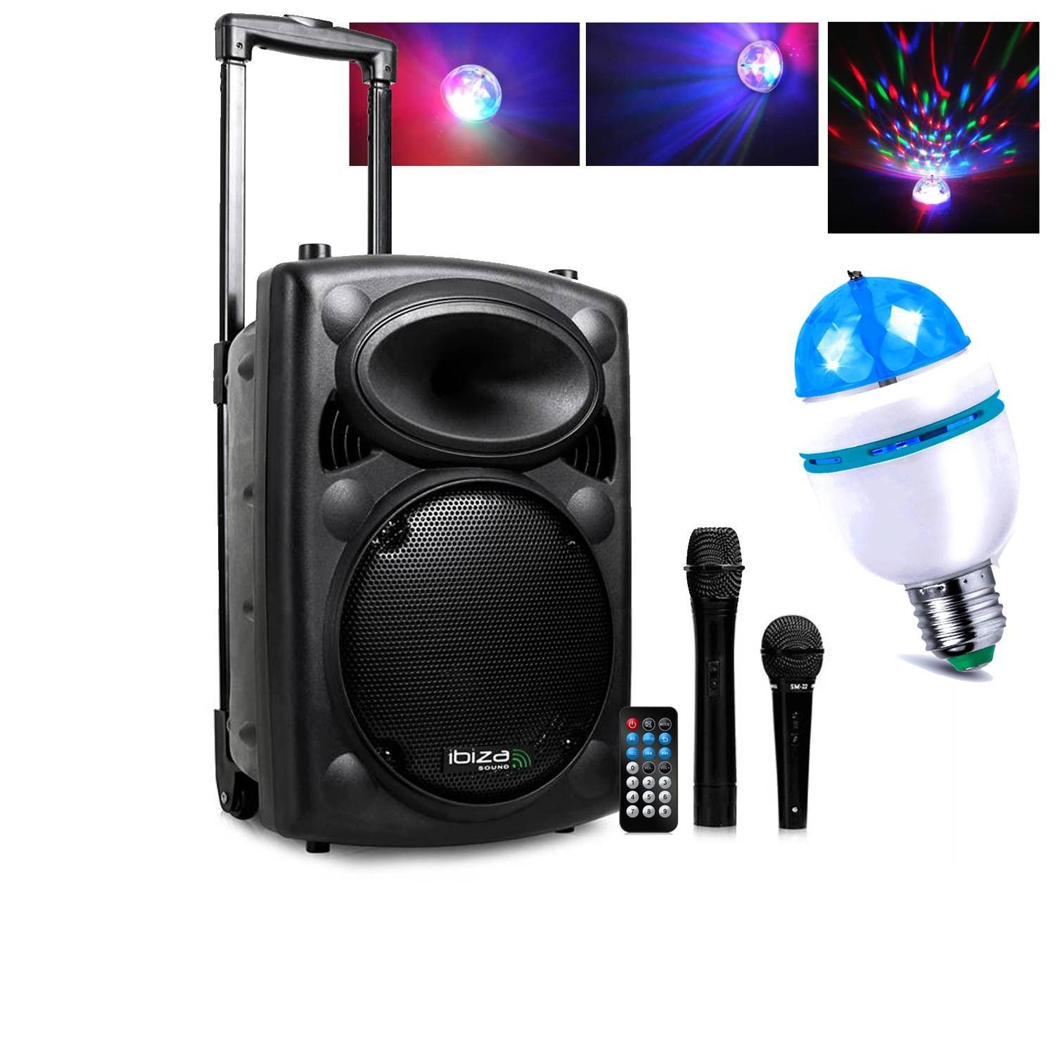 Système de karaoké Ibiza 500W avec USB/MP3 et Bluetooth