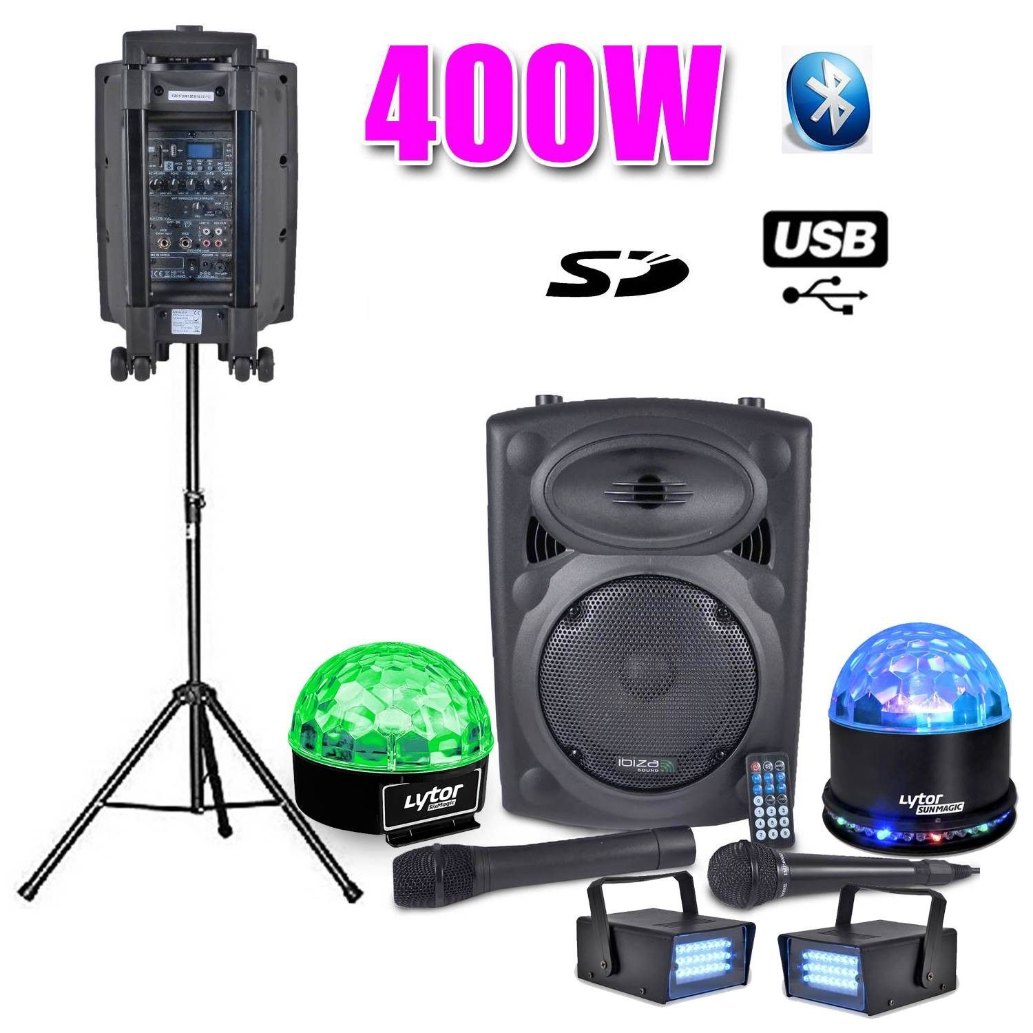 Ibiza Light Fiesta 400W Karaoke Kit