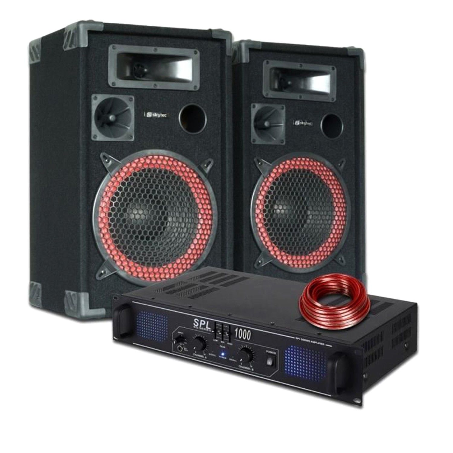 Sistema de sonido SkyTec SPL1000 ET con altavoces MAX XEN-3512 de 1000W