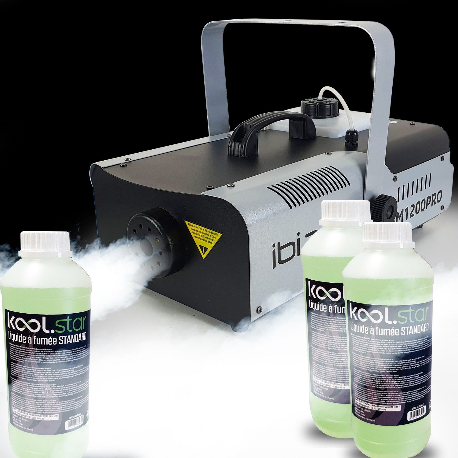 Máquina de humo Ibiza Light LSM1200PRO programable con 2 mandos a distancia - 1200W + 3L líquido incluido
