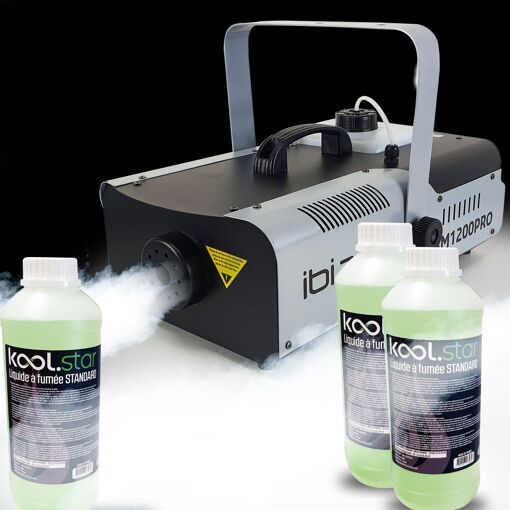 Máquina de humo Ibiza Light LSM1200PRO programable con 2 mandos a distancia - 1200W + 3L líquido incluido