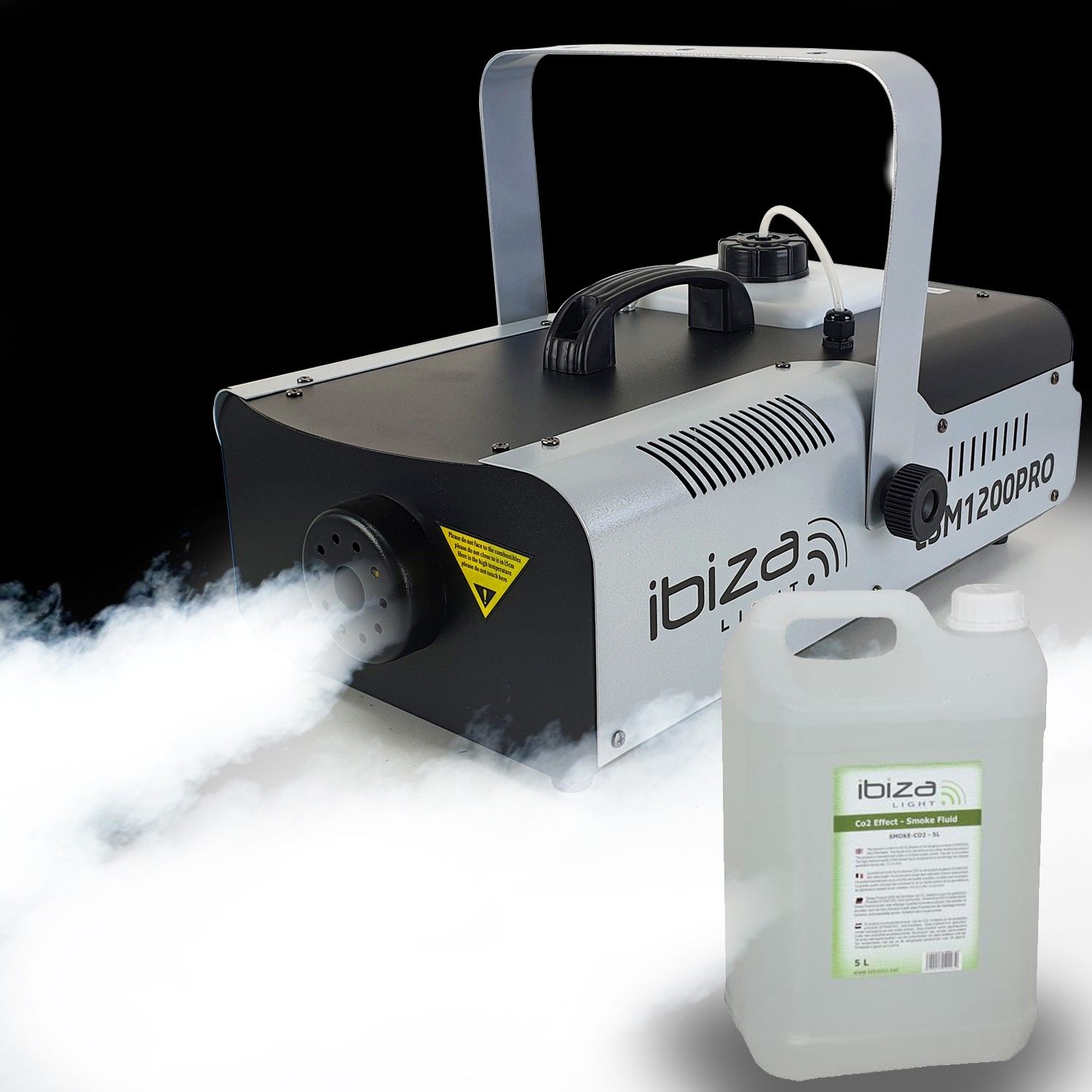 Máquina de humo Ibiza Light LSM1200PRO programable con 2 mandos a distancia - 1200W + 5L de líquido incluidos