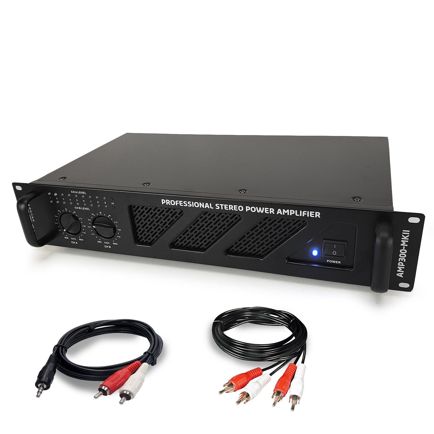 Ibiza Sound AMP300-MKII 2x240W DJ Amplifier + Cables